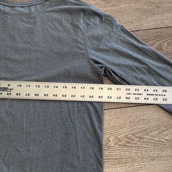 Vuori Strato Tech Shirt Mens Medium Blue Heather Performance Long Sleeve Casual - Picture 6 of 8